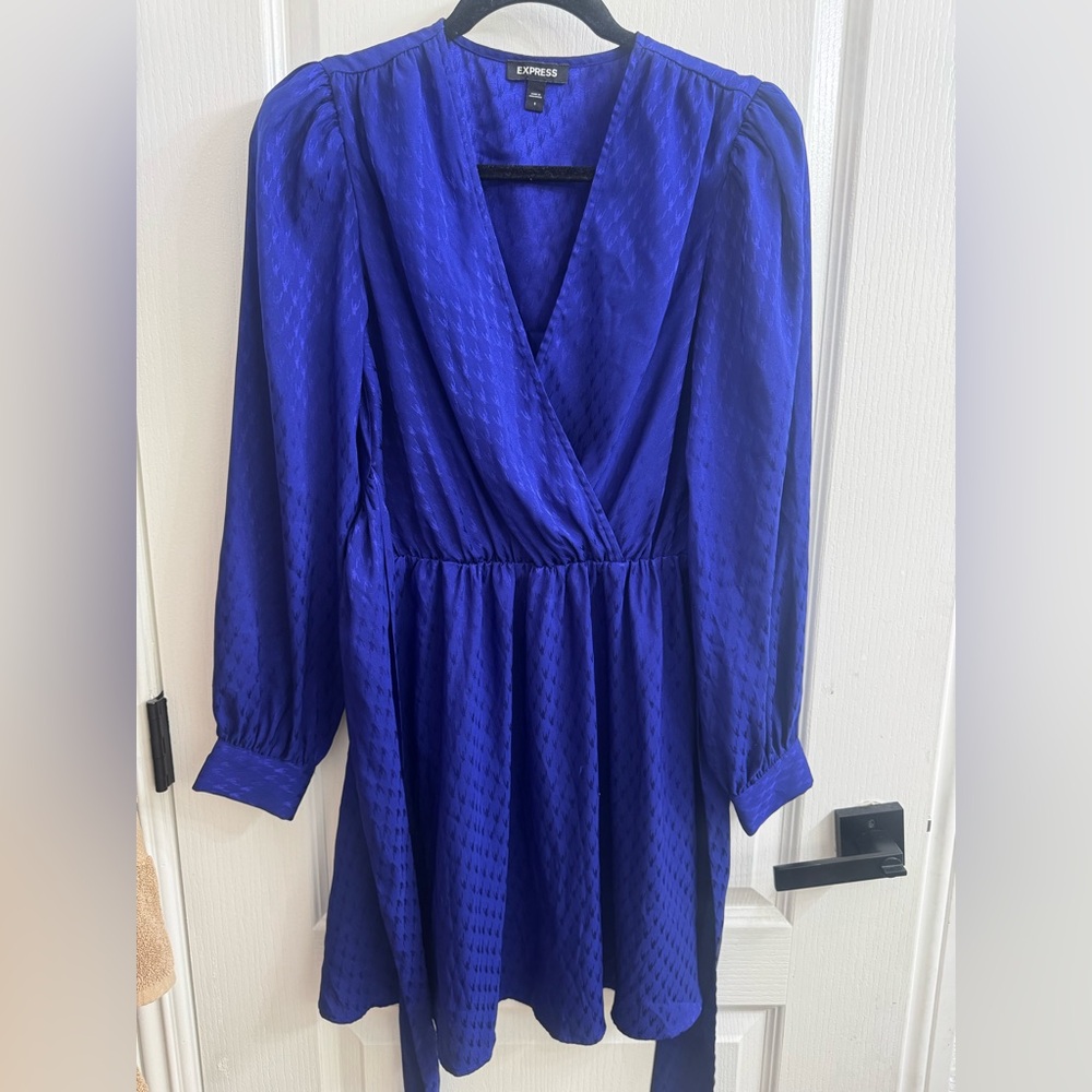 Elegant Blue Wrap Dress